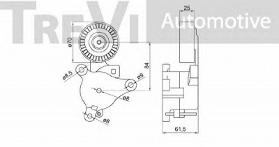 TREVI AUTOMOTIVE ta2046 -  Натяжная планка, поликлиновой ремень